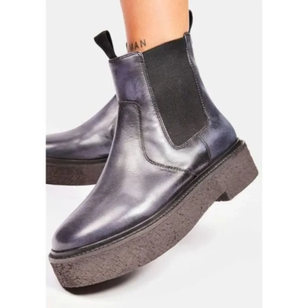 Free People Metallic Black Ankle Boots - Picture 1 of 13